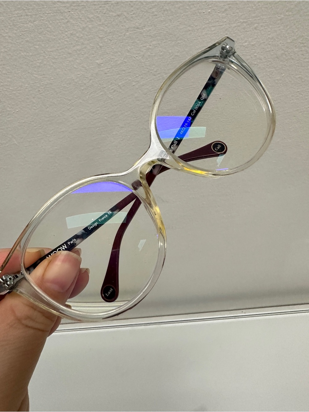 WOOW Paris LAST CALL 1 Blue Crystal 0064 Full Frame Eyeglasses 48-19 142 France